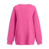 Ladies Long Sleeve Solid Color V-neck Sweatshirt