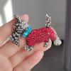 Design Sense Animal Niche Brooch Cute Diamond-Encrusted Puppy Pin Brooch Vintage Old Man Dog Accessories