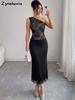 Летнее Новое Асимметричное Плечо Кружевная Пэчворк Облегающее Bodycon Мини-Платье Длинное