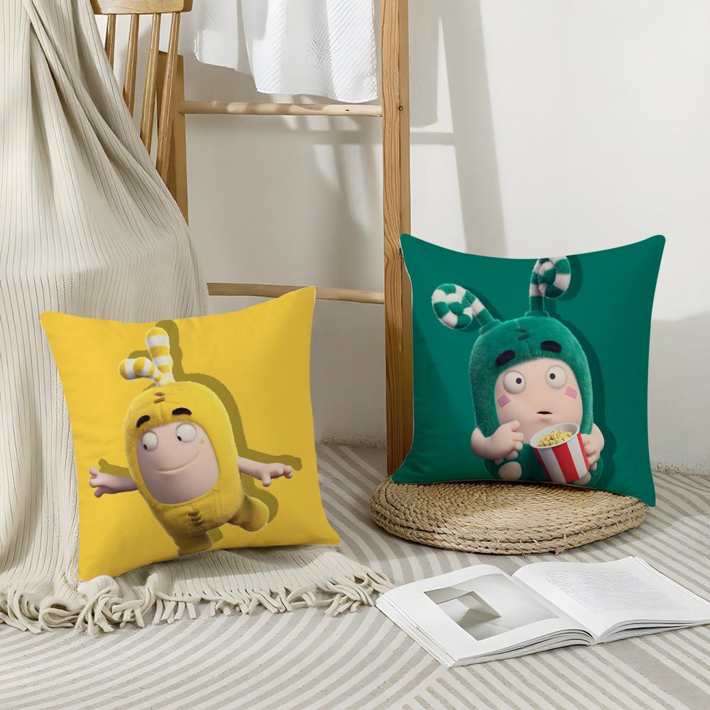 Мультяшная Наволочка O-Oddbods Дышащая Льняная Наволочка Летняя Без Запаха Экологичная Невидимая Молния Стирка