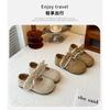 Youth style shoes Toddler Girls Lace-Up Ballet Flats With Bow Detail Soft Sole Non-Slip Princess Shoes Walking