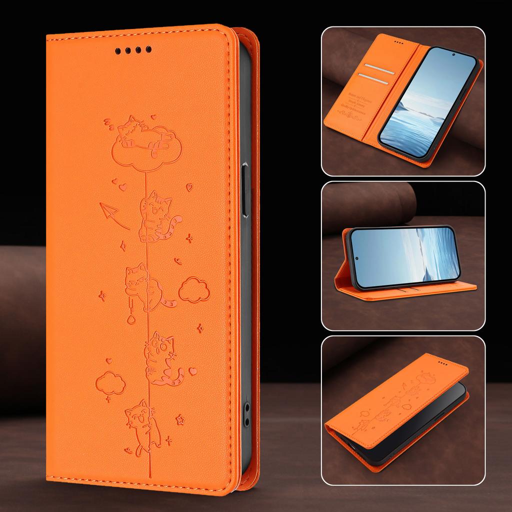 Cute Cat Leather Flip Wallet Case on For Motorola Moto G72 G32 G22 G71 G51 G41 G31 G30 G20 G10 Power RFID Protective Phone Cover