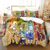 Комплект постельного белья Kawaii KonoSuba из трех предметов с рисунком из мультфильма «Аниме» для взрослых и детей, комплекты пододеяльников 3D Kawaii Girls, комплекты постельного белья размера «king size»