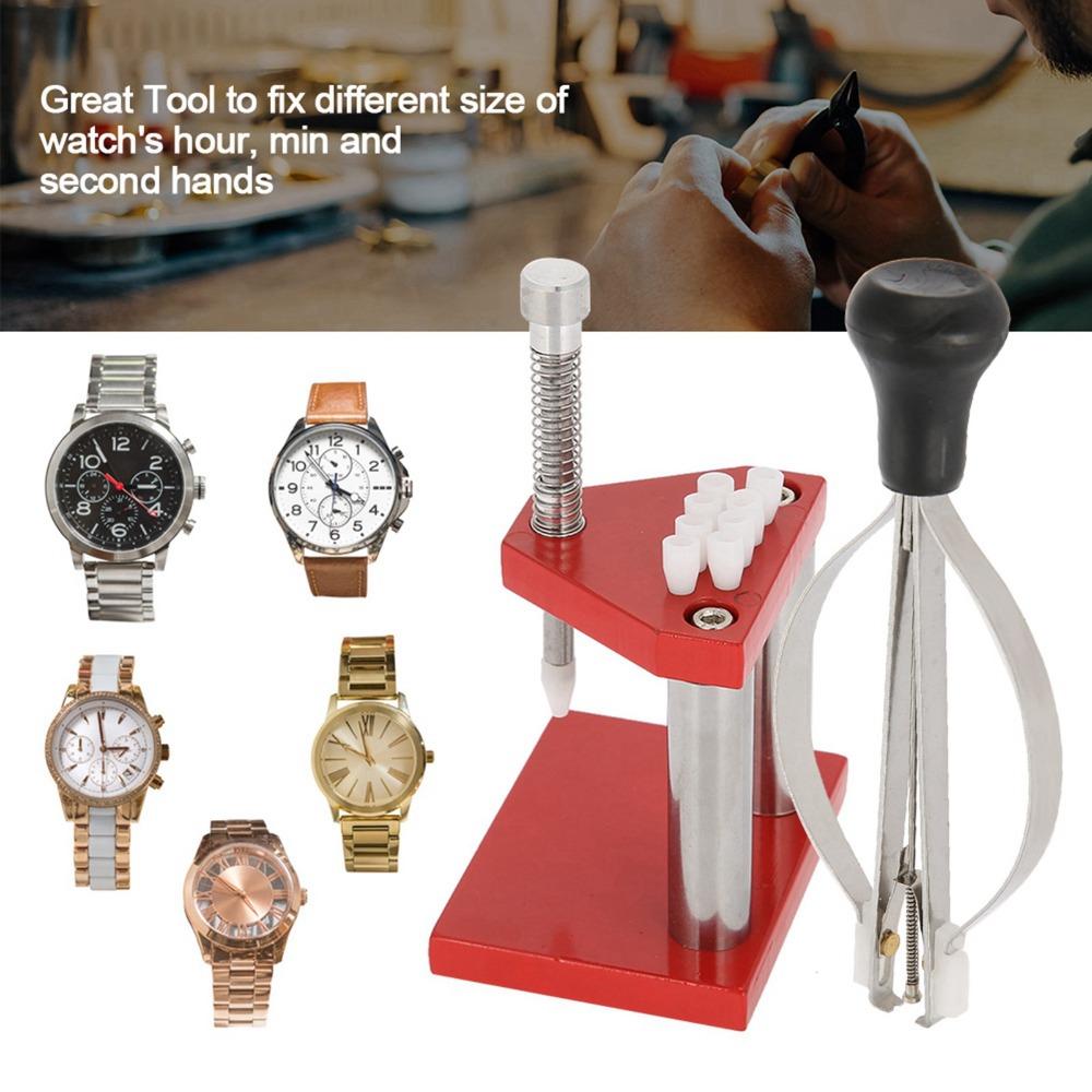 Red Watch Hand Plunger Alloy Steel Watch Repair Tool Full Set Watch Hand Puller Hands Repair