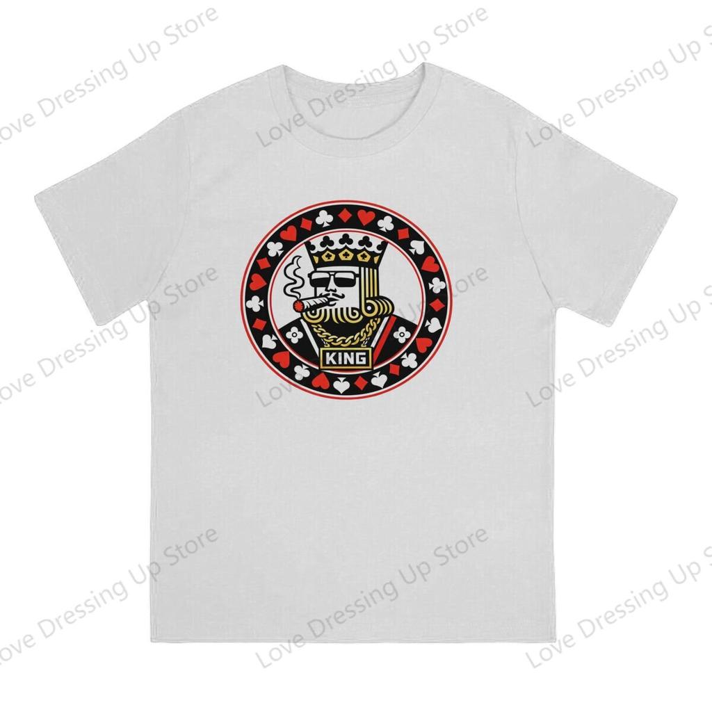 100 Cotton Tshirt Gambling King Unisexs Tshirt Poker King Summer Sweat Absorption Street Short Sleeve Top S6xl