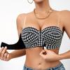 Fashion Black and White Lattice Underwear Sexy Front Buckle Push Up Bra Women Strapless Underwear Invisible Slip-proof Brassiere