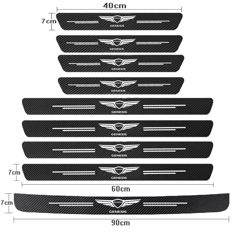 Для Genesis G70 G80 G90 GV60 GV70 GV80 карбоновые наклейки на порог автомобиля, декоративные наклейки, автоаксессуары