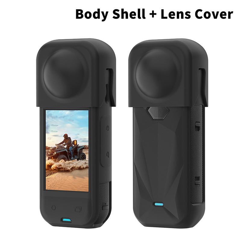 2 шт./1 комплект Силиконовый чехол-крышка для объектива для Insta360 X5 Защитная крышка для объектива Защитный мягкий чехол для корпуса камеры для Insta360 X5 Корпус