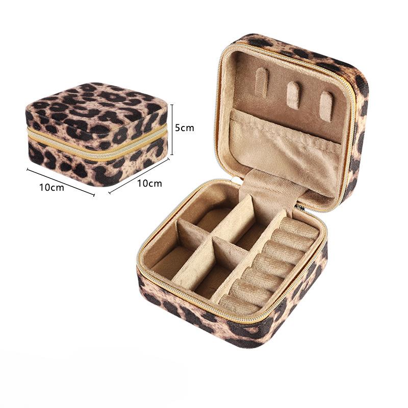 Velvet Jewelry Box For Women Necklace Ring Earrings Organizer Holder Travel Portable Zipper Square Jewelry Storage Case