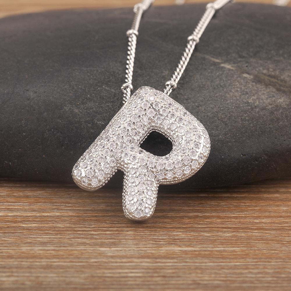 Nidin Горячая Распродажа Паве Кристалл Циркон Буквы от A до Z Подвеска Ожерелье Мужские и Женские Парные Инициалы Имен Алфавит Ювелирные Изделия Прекрасный Подарок