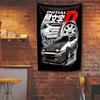 Японский Аниме Флаг Initial D Полиэстер Цифровая Печать Баннер для Автомобиля Декор для Помещений и Улицы Настенный Декор Фон для Спальни Общежития