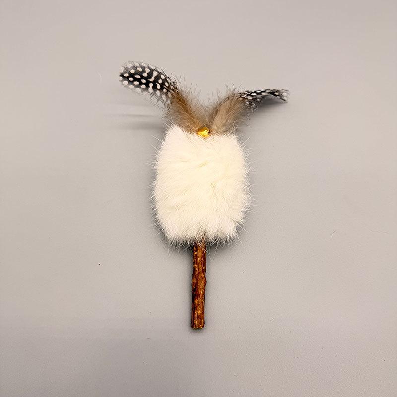 Rabbit Fur Matatabi Cat Chew Toy Teeth Cleaning Self Amusement Pet Toy Replacement Head