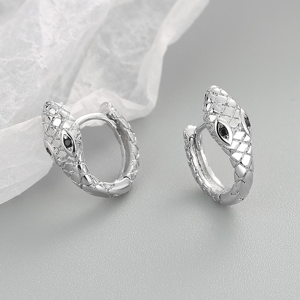 High-end Jewelry 925 Sterling Silver Zircon Micro Paving 5A Straight Pull lightning Guard Ring Earrings Fashion Women's Jewelry