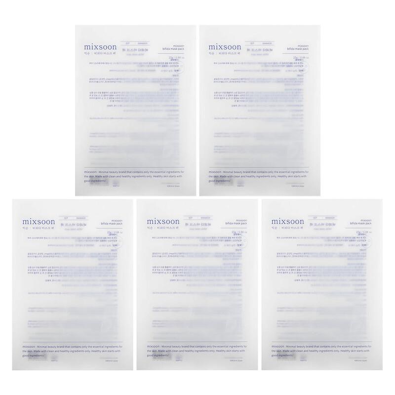 Bifida Beauty Mask Pack, 5 Masks, 0.17 oz (5 g) Each
