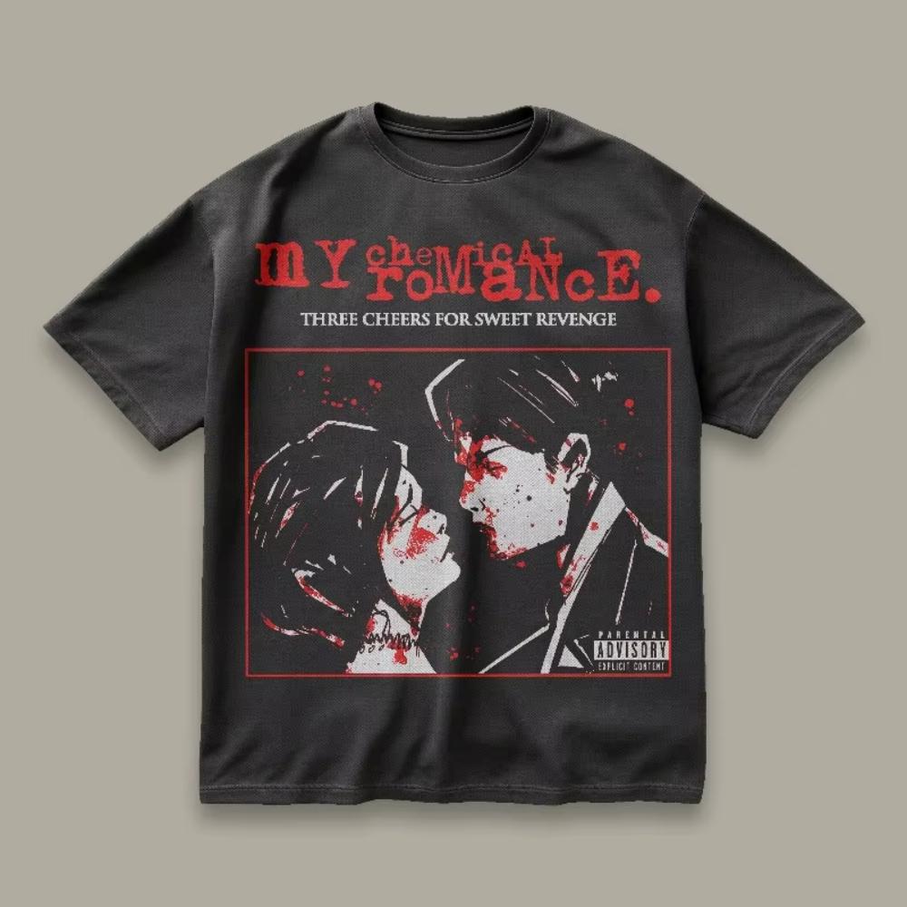 My Chemical Romance Тур по Южной Америке Футболки Мужские Женские Готика Панк Группа Оверсайз Уличная одежда Хлопковые Футболки