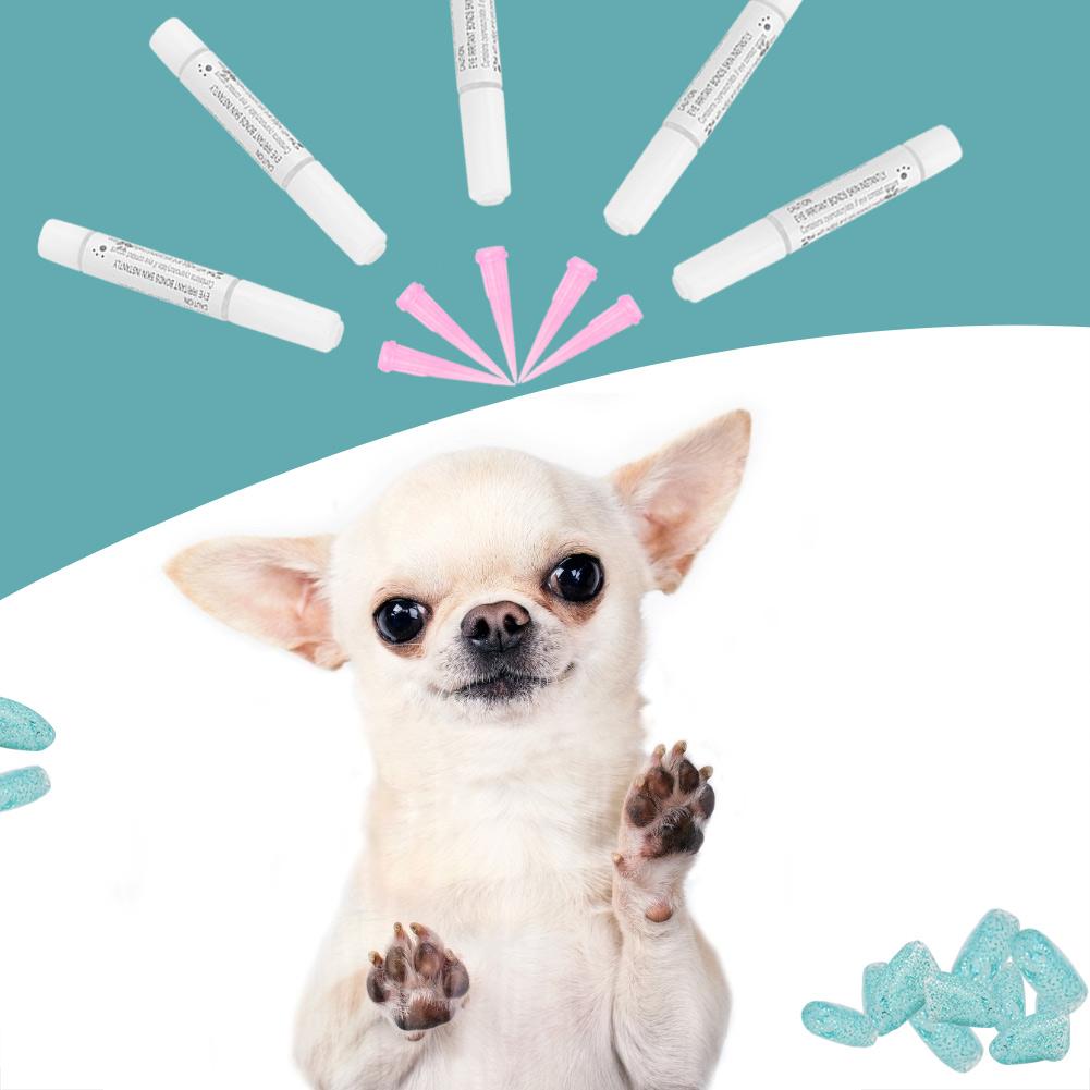 100Pcs PVC Multifunctional Soft Pets Dog Nail Cover Wraps Paws Claw Anti scratch(green S)