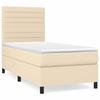 3141814 vidaXL Divan Bed with Mattress Cream 80x200 Cm Fabric