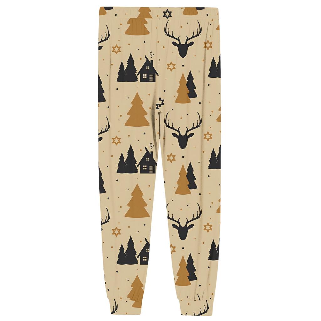 Pantalones de pijama con estampado navideño para hombre para comodidad en otoño e invierno