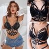 Women Leather Body Harness Waist Belt Punk Gothic Bra Bondage Top Chest Strap