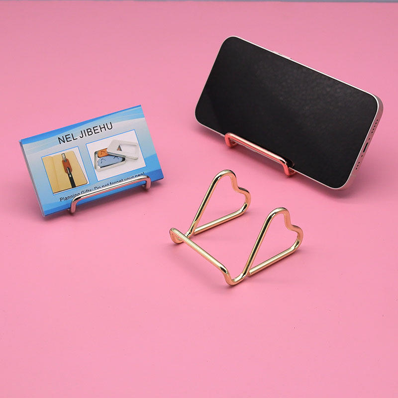 Металлическая подставка для телефона с уникальной формой, держатель для визиток, двойная функция, настольный органайзер, декоративный аксессуар для офисного или домашнего стола