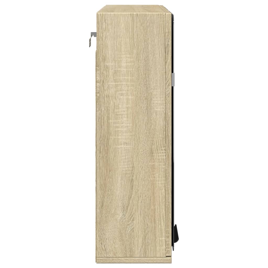 Vidaxl Szafka Łazienkowa Z Lustrem, Dąb Sonoma, 64,5X20X66,5 Cm