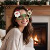 Reusable Xmas Costume Eyewear Christmas Glasses, Glitter Party Glasses Frames, Novelty Elf Snowman Santa Claus Fun Holiday Accessories for Kids