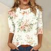 3/4 Sleeve Top Women's T-shirt Casual Easter Print Top T-shirt Crew-neck Jumper