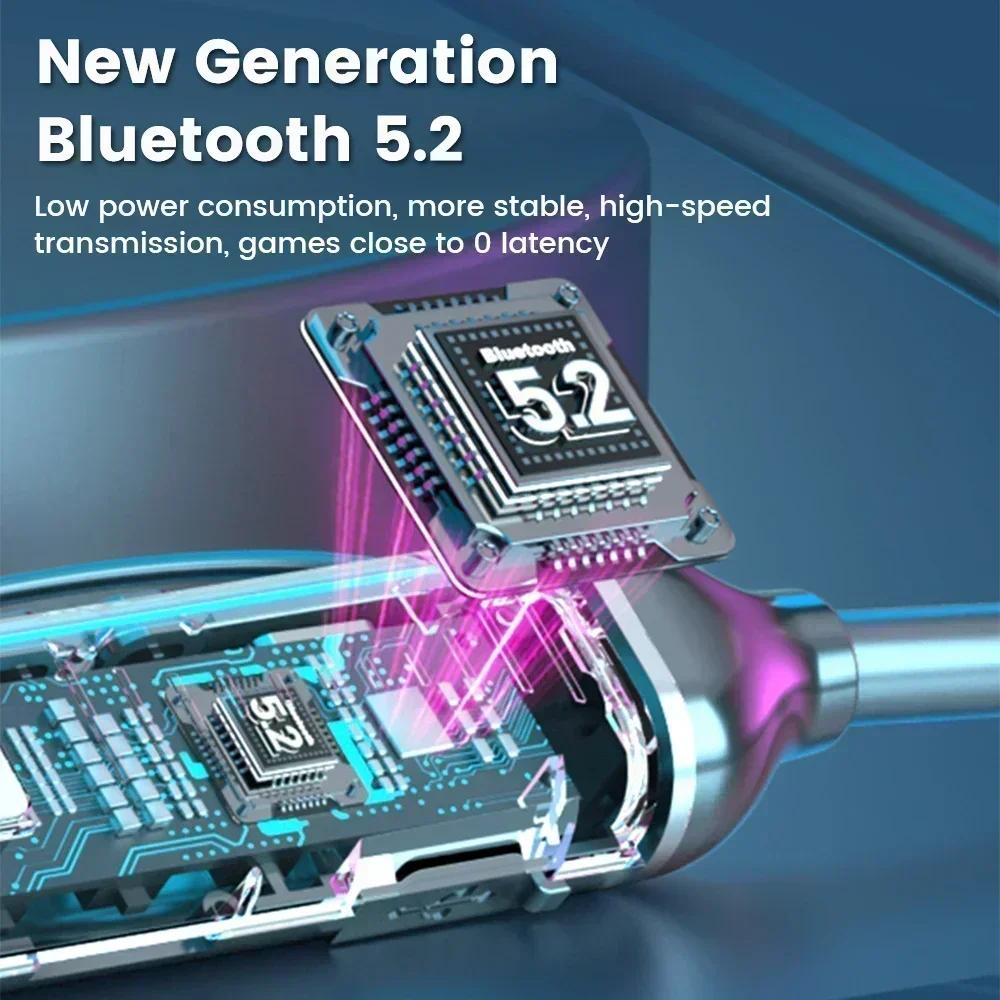 Xiaomi Беспроводные наушники Bluetooth 5.3 с шейным ободком, игровые, со светодиодным дисплеем, HIFI гарнитура, спортивные TWS наушники с микрофоном, поддержка TF-карты