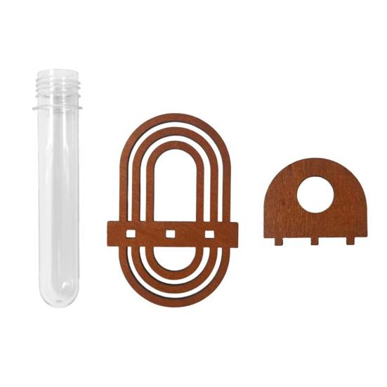 Wooden Test Tube Rack Wall Mounted Flowers Plants Holder Stand Home Office Classroom Decor Plant Propagation Station