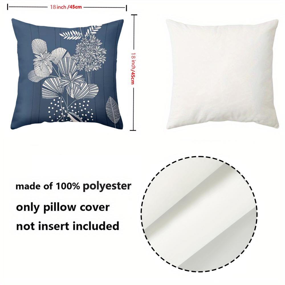 1 шт. - 2D плоская печать Декоративные наволочки с синим цветочным узором из полиэстера, наволочка для диванной декоративной подушки