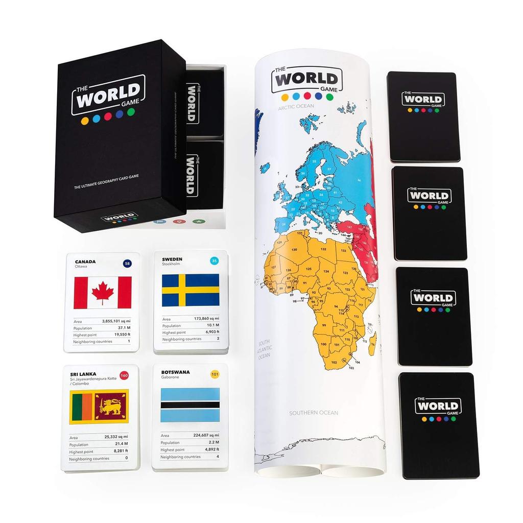 The World Game Geography Card Game Educational Board Game for and Adults Fun Educational Gift for Teenagers - - Kids, Families, - (English Version)