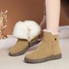 Women Winter Snow Boots Thick Plush Shoes Non-Slip Rubber Flat Zipper Warm Shearling Casual Ankle Boots