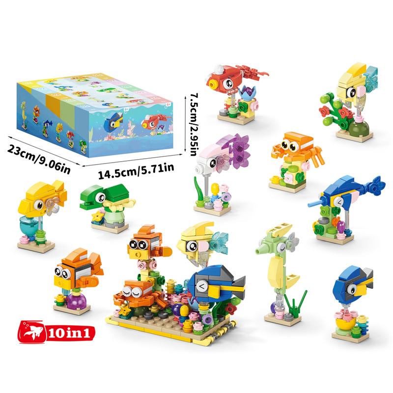 Micro Particle Building Blocks Cartoon Dolls Animal World Marine Animals Land Animals Children's Puzzle Assembly Toys