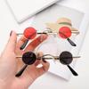 Vintage Multi Color Lens Ultra Small Frame Sunglasses Men Women Retro Punk Hip-hop Style Round Non-polarized Eyewear