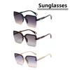 Мужские Женские Ретро Квадратные Солнцезащитные Очки Новые Роскошные Большие Без Оправы Очки для Зрения На Открытом Воздухе УФ400 Дорожные Декоративные Очки