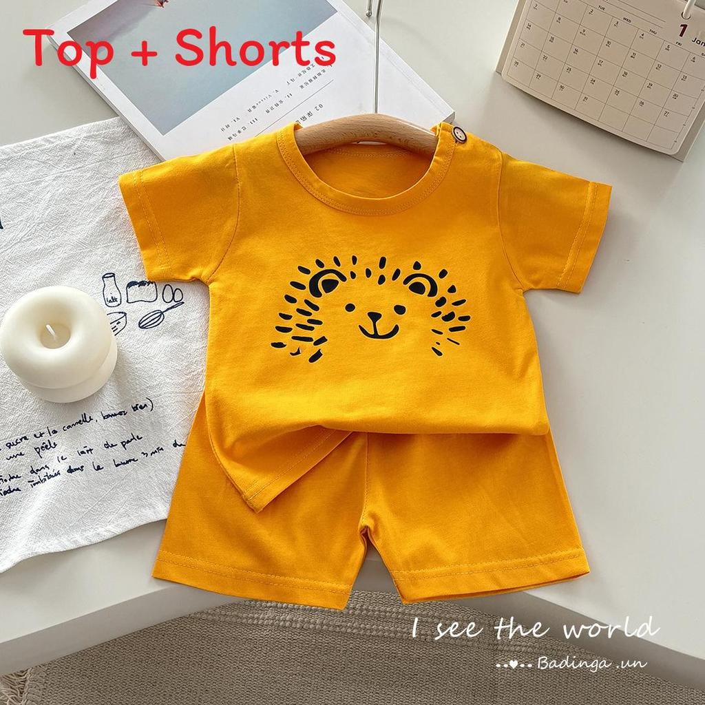 Children Pure Cotton Short Sleeve Two Piece Set For Toddler Summer Comfort