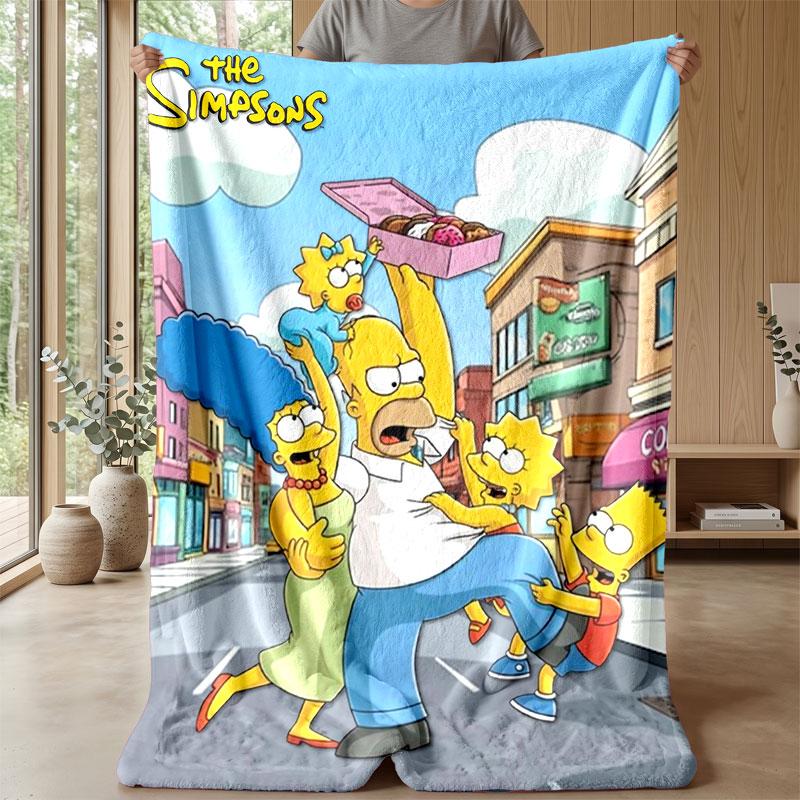 Soft Flannel Blanket Lightweight Cozy Bedroom Living Room CoverThe Simpsons