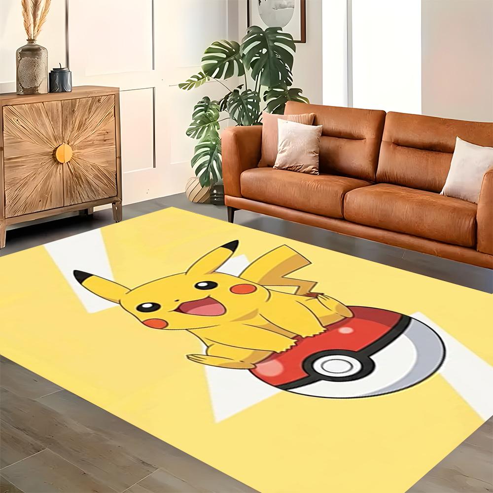 Pikachu's Electric Adventure rug for living rooms, bedrooms, home décor, and as gifts.