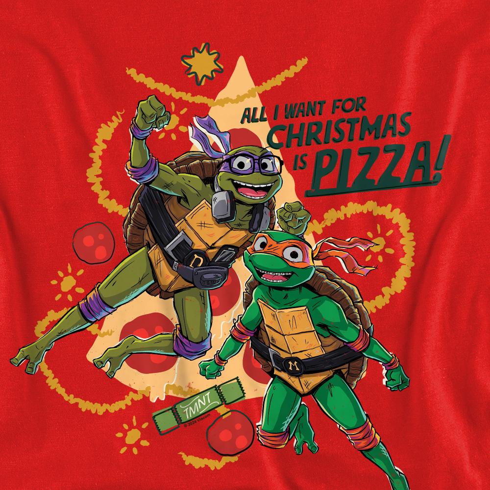 Черепашки-ниндзя-подростки-мутанты: Mutant Mayhem унисекс взрослый Микеланджело и Донателло пицца рождественская толстовка