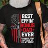 Mens Bonus Dad Patriotic T-Shirt USA America Pro Gun Father's Day Gifts Step Dad Father Gift Ideas 2nd Amendment T-Shirt For Him Men Dad