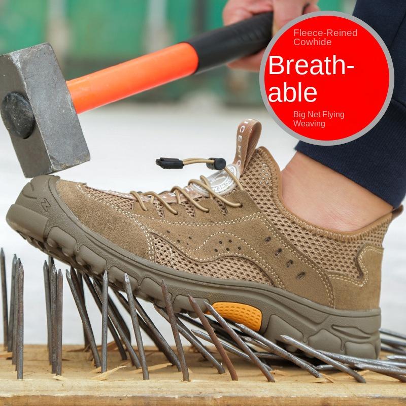 Labor Insurance Shoes Men's Steel Baotou Summer Breathable and Wear-resistant Sandals Anti-smashing and Anti-piercing Safety Shoes