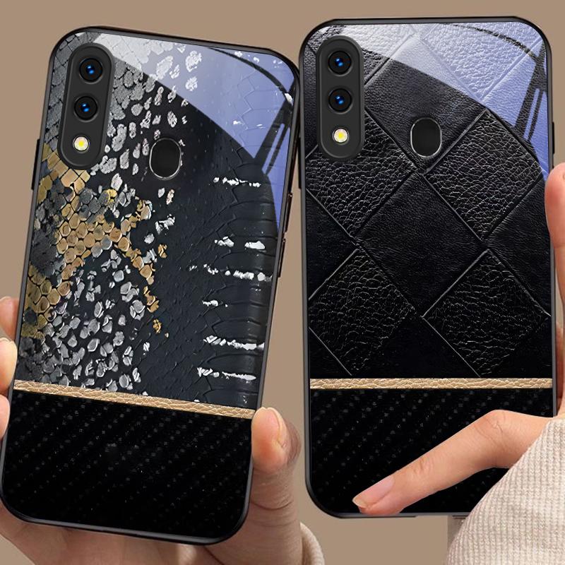 Элемент текстуры чешуи Для Samsung Galaxy A50 A52 A52s A53 A54 A55 A56 A51 A80 A70 A71 A35 A34 A30 A26 A25 A22 Стеклянный Чехол для Телефона