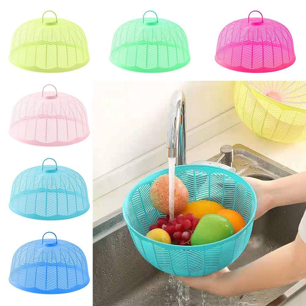 Dustproof Vegetable Cover Round Mesh Cage Portable Food Cover Home Kitchen