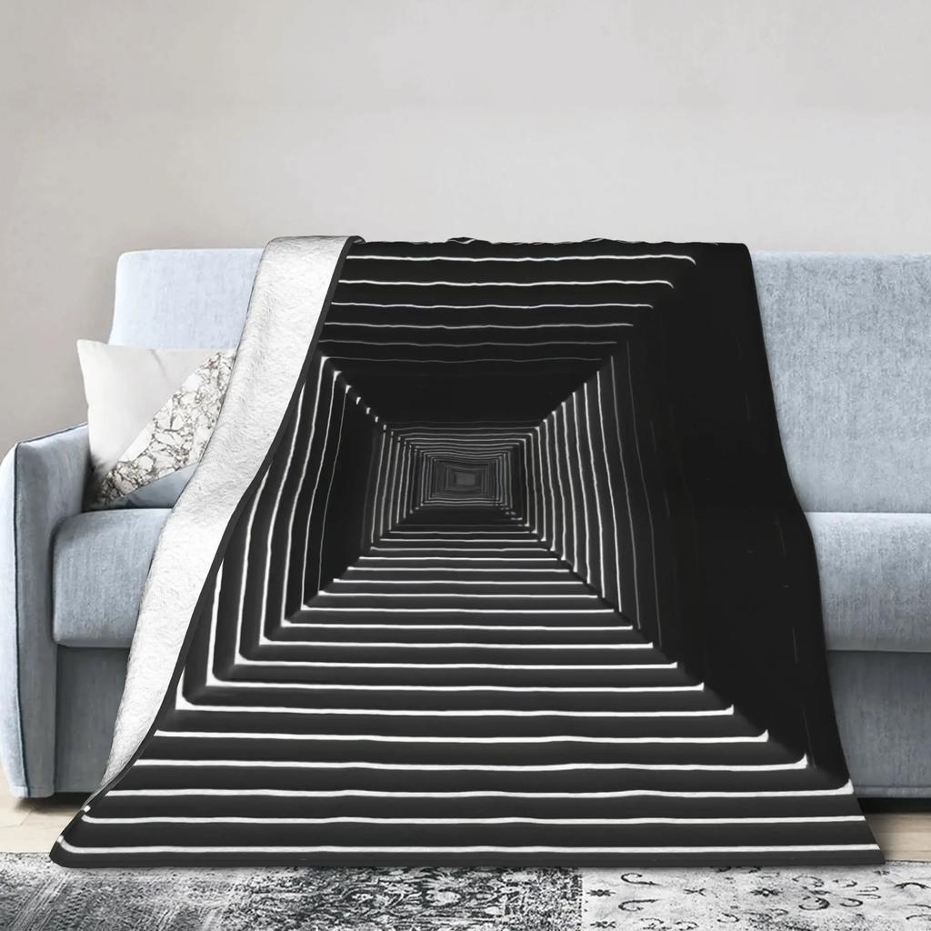 Whirlpool Dizziness Pattern Plush Flannel Throw Blanket for Couch Chair Sofa Bed Super Soft Bedspread for Girls and Boys