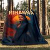 1 шт. Фланелевое одеяло Rihanna для улицы для девочек, мягкое, легкое, идеально подходит для кемпинга и в качестве подарка, цифровой
