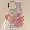 Розовый Мультяшный Цветочный Чехол Для iPhone 17 Pro Max iPhone 16 15 14 13 Pro Max 11 17e 16e Покрытие Рамка Камеры Прозрачная Мягкая Силиконовая Задняя Крышка