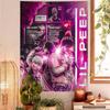 Хип-хоп рэпер Lil Peep Напечатанный Большой настенный гобелен Искусство Научная фантастика Комната Домашний декор Декор Покрывало