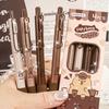 6Pcs Kawaii Cute Capybara Gel Pen Set Cartoon Quickly-Drying Pressing Neutral Pens Aesthetic Stationery School Office Supplies