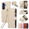 Crossbody Wrist Strap Flip Cards Solt Wallet Leather Phone Case for Samsung Galaxy Z Fold 8 Ultra 7 6 5 4 3 5G Protective Cover