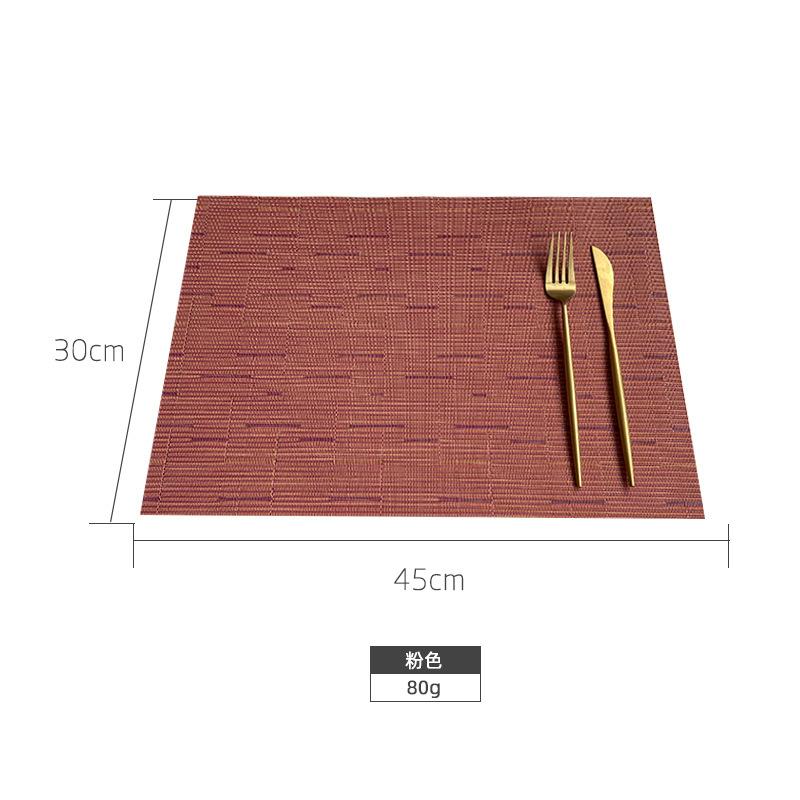 Teslin Placemat Hotel Insulation Dining Table Mat PVC European Household Western Dining Mat Kitchen Bamboo Grain Coaster